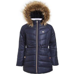 Tommy Hilfiger Long Chevron Hooded Puffer Jacket NWT